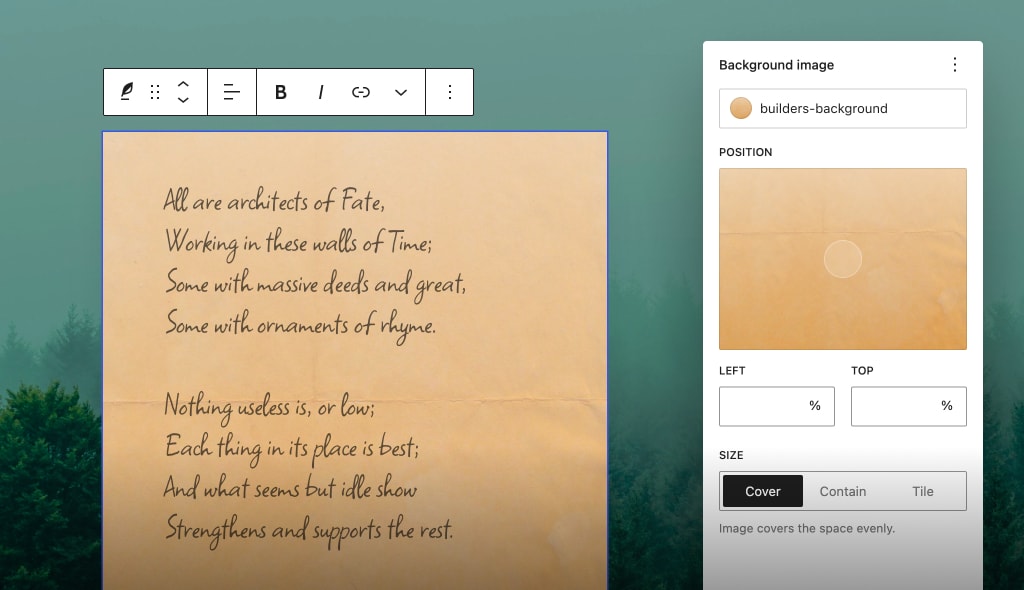 Image[3]-Gutenberg 18.6 Update: Enhanced Background Image Support & DataViews Extension-Photonflux.com | Professional WordPress Repair Service, Global Coverage, Fast Response