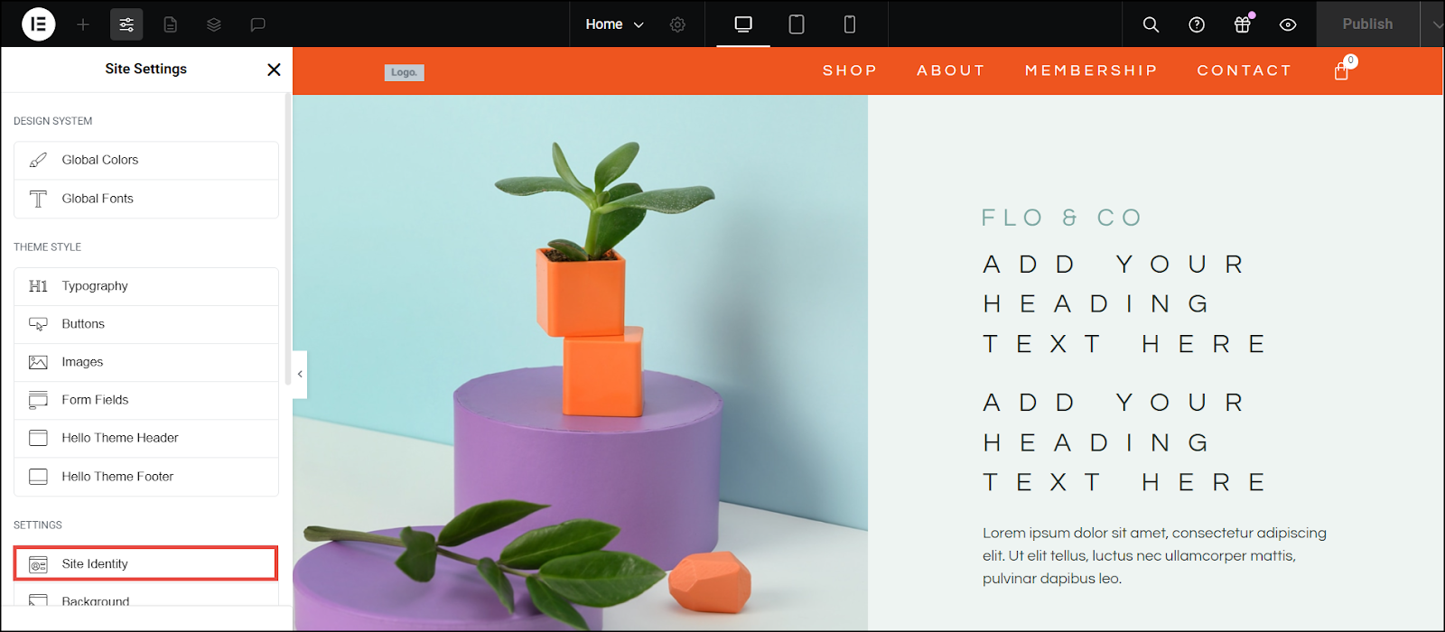 Image [4] - Comment utiliser Elementor pour changer le logo et le menu du site - Photon Fluctuation Network | Service professionnel de réparation de WordPress, dans le monde entier, réponse rapide !