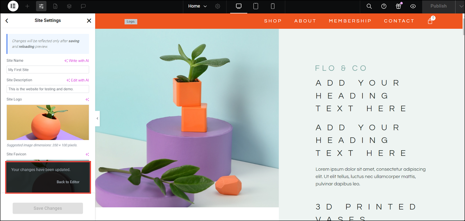 Image [9] - Comment utiliser Elementor pour changer le logo et le menu du site - Photon Fluctuation Network | Service professionnel de réparation de WordPress, dans le monde entier, réponse rapide !