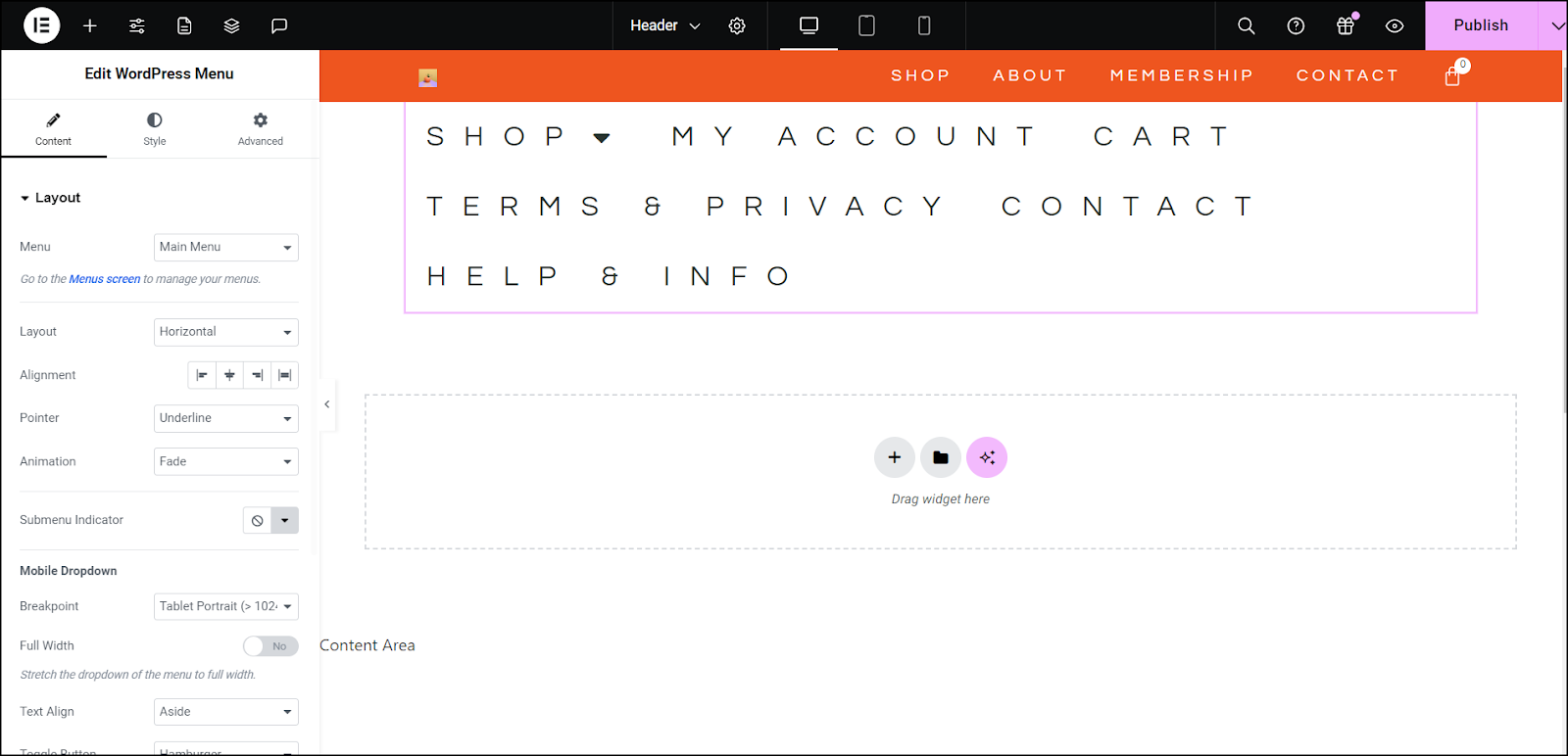 Image [13] - Comment utiliser Elementor pour changer le logo et le menu du site - Photon Flux | Service professionnel de réparation de WordPress, dans le monde entier, réponse rapide !