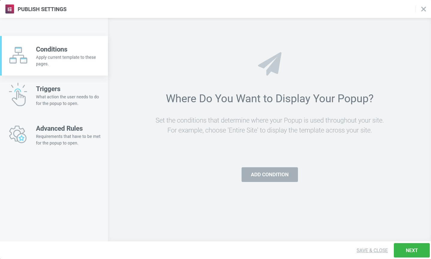 Imagen [4] - Cómo Configurar Popups con Elementor en un Sitio Web WordPress - Photon Flux | Servicio Profesional de Reparación de WordPress, Alcance Global, Respuesta Rápida