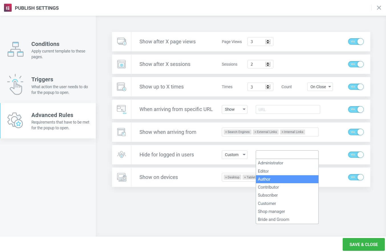 Imagen [6] - Cómo Configurar Popups con Elementor en un Sitio Web WordPress - Photon Fluctuation Network | Servicio Profesional de Reparación de WordPress, Alcance Global, Respuesta Rápida