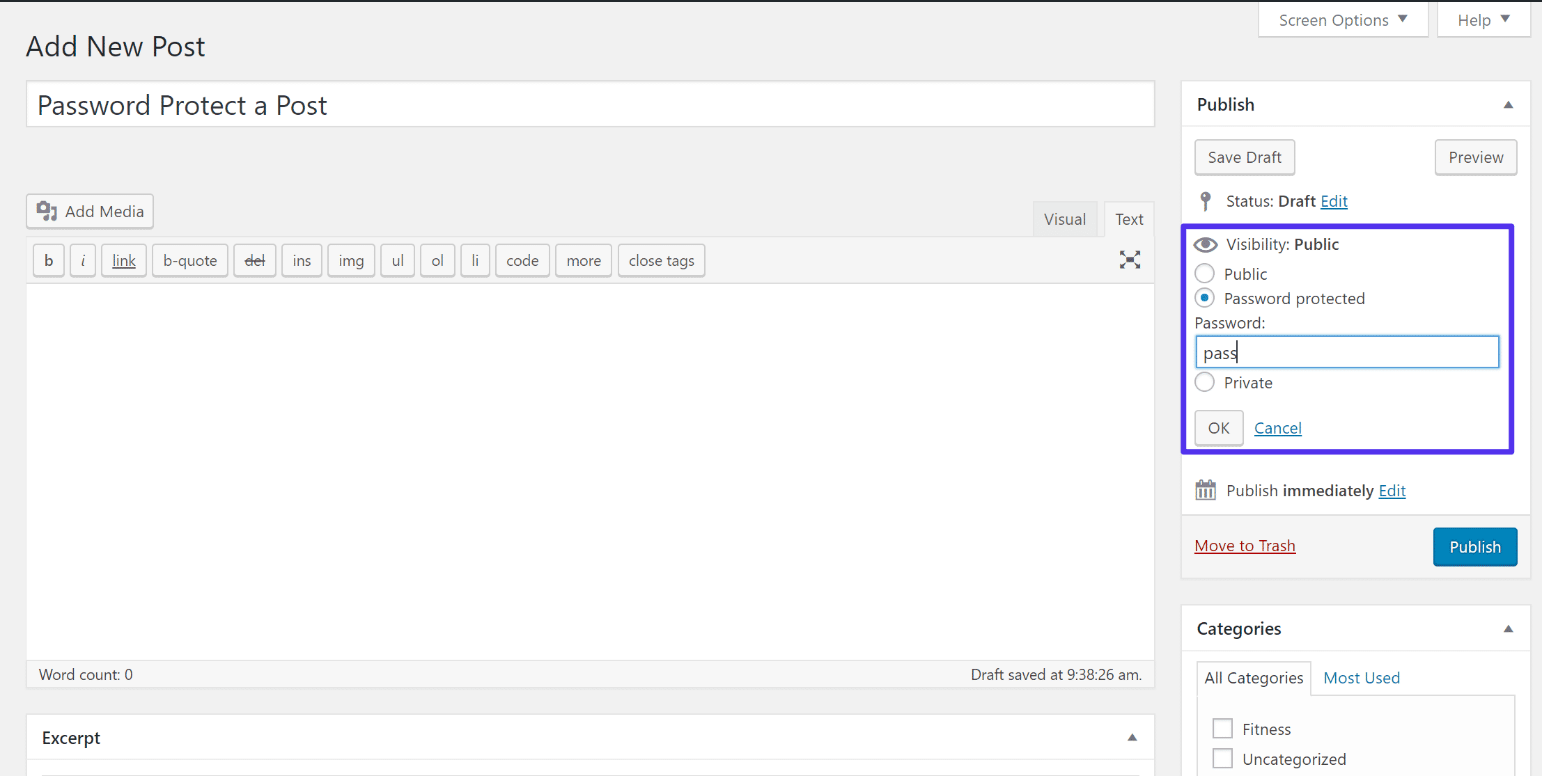 Imagen [3] - Cómo Proteger con Contraseña Entradas, Páginas y Productos WooCommerce - Photonwave.com | Servicio Profesional de Reparaciones de WordPress, Alcance Global, Respuesta Rápida