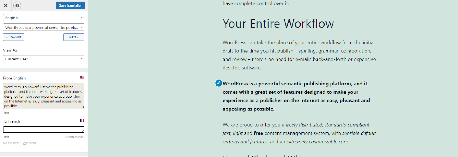 Imagen [16] - Cómo crear y gestionar una base de conocimientos multilingüe con el plugin Translator - Photonflux.com | Servicio profesional de reparación de WordPress, cobertura mundial, respuesta rápida