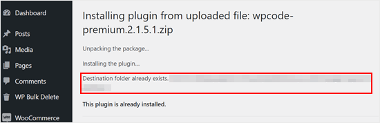 Image[2]-How to Fix Target Folder Already Exists Error in WordPress - Photon Flux | Professional WordPress Repair Service, Worldwide, Fast Response