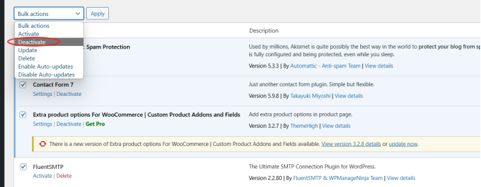 Imagen [2] - Cómo comprobar y resolver conflictos entre plugins de WordPress: una guía completa - photonwave.com | Servicio profesional de reparación de WordPress, alcance global, respuesta rápida