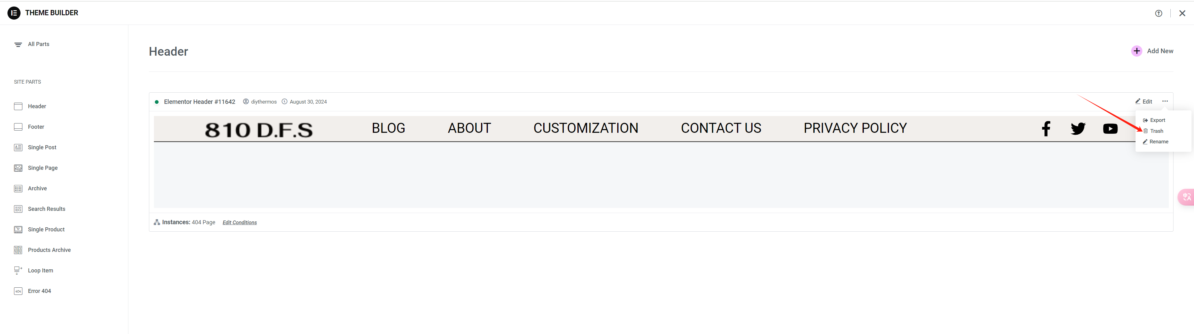 Image [20] - Comment créer des en-têtes et pieds de page personnalisés avec Elementor : un guide étape par étape (09) - photonwave.com | Service professionnel de réparation de WordPress, dans le monde entier, réponse rapide