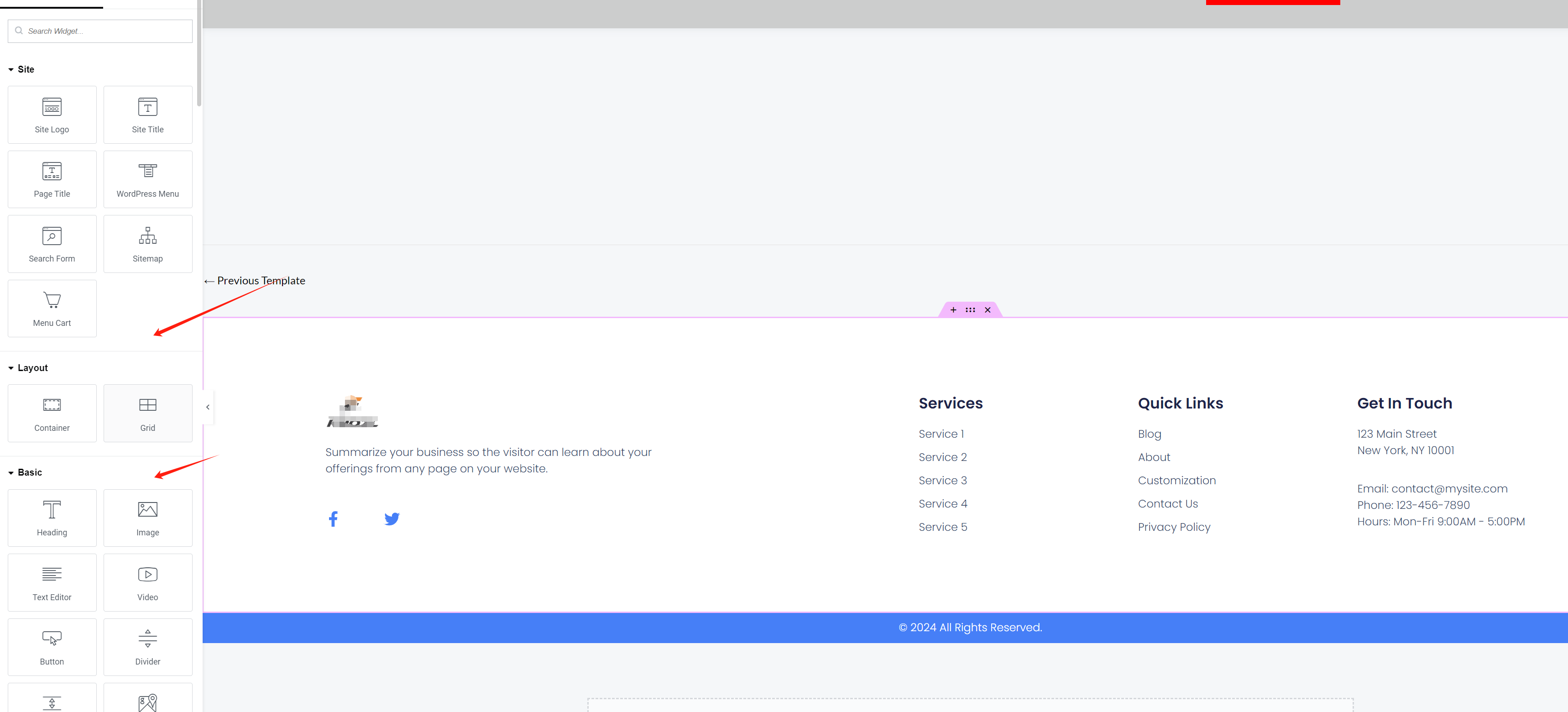 Image [25] - Comment créer des en-têtes et des pieds de page personnalisés avec Elementor : un guide étape par étape (09) - photonfluctuation.com | Service professionnel de réparation de WordPress, portée mondiale, réponse rapide