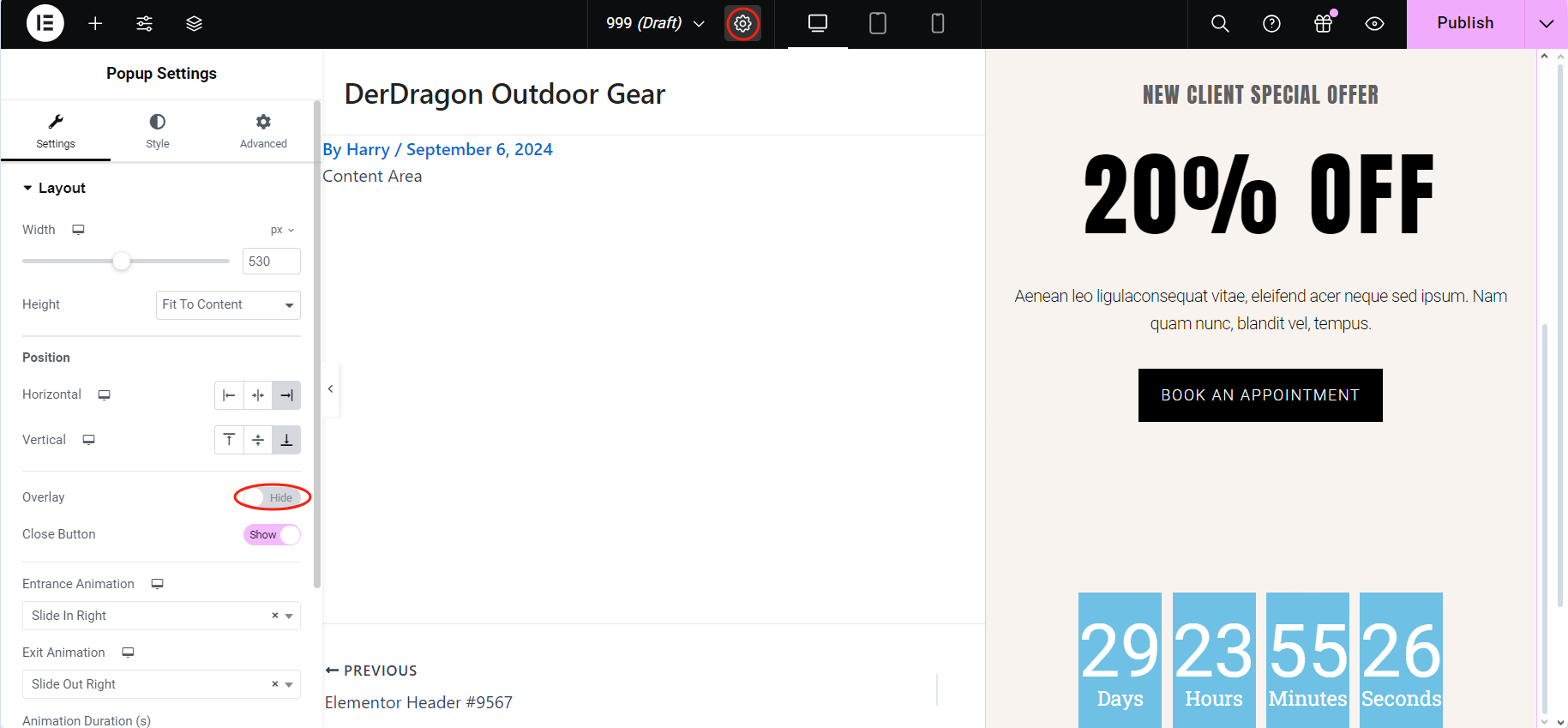 Imagen[8]-Cómo usar Elementor para crear ventanas emergentes de cuenta atrás activadas por inactividad a pantalla completa para mejorar las tasas de conversión de los usuarios - Photon Fluctuation Network | Servicio profesional de reparación de WordPress, en todo el mundo, respuesta rápida