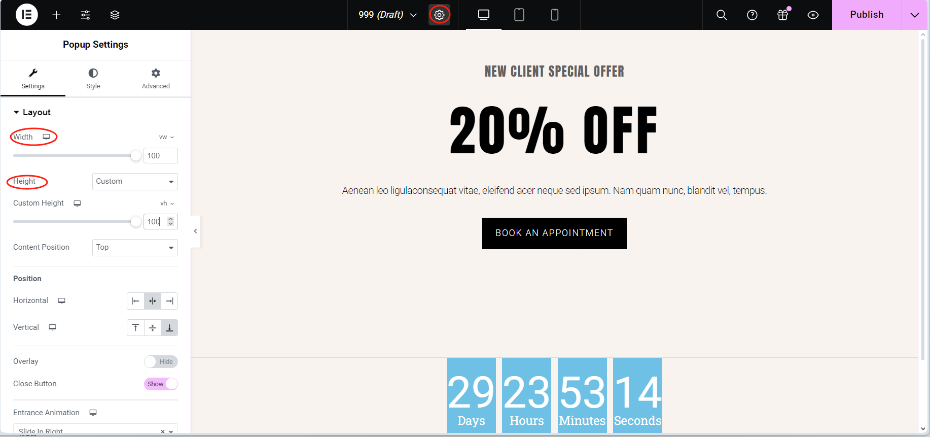 Imagen[6]-Cómo utilizar Elementor para crear ventanas emergentes de cuenta atrás activadas por inactividad a pantalla completa para mejorar las tasas de conversión de los usuarios - Photon Fluctuation Network | Servicio profesional de reparación de WordPress, cobertura mundial, respuesta rápida