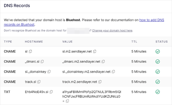 DNS records for SendLayer DNS records for SendLayer