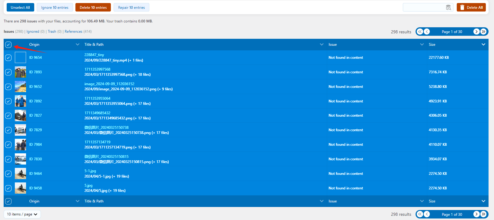 Imagen [9] - Cómo eliminar medios no utilizados de WordPress: Tutorial detallado - photonwave.com | Servicio Profesional de Reparación de WordPress, Alcance Global, Respuesta Rápida