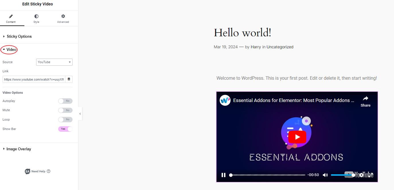 图片[9]-使用Elementor创建粘性视频，提高用户互动和视频观看次数的完整指南-光子波动网 | 专业WordPress修复服务，全球范围，快速响应