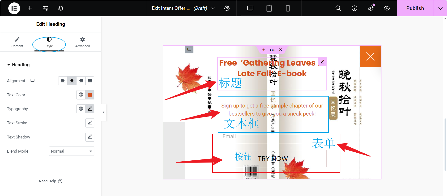 图片[6]-如何使用 Elementor Pro 创建退出意图弹出窗口-光子波动网 | 专业WordPress修复服务，全球范围，快速响应