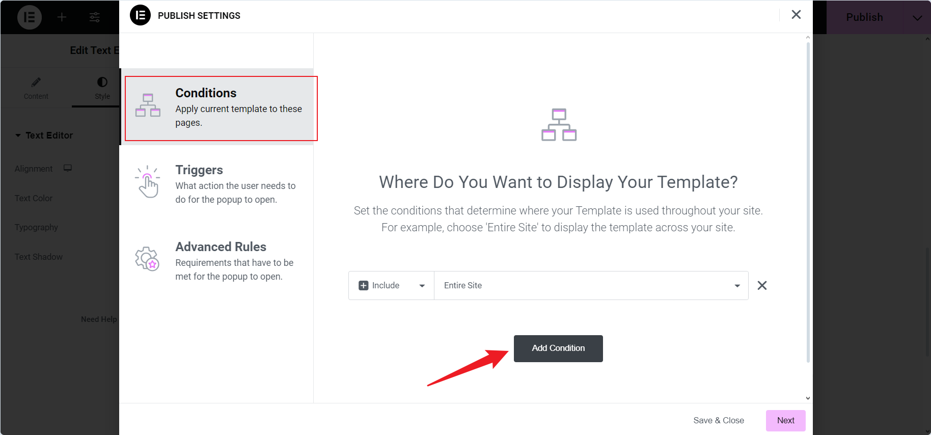 图片[9]-如何使用 Elementor Pro 创建退出意图弹出窗口-光子波动网 | 专业WordPress修复服务，全球范围，快速响应