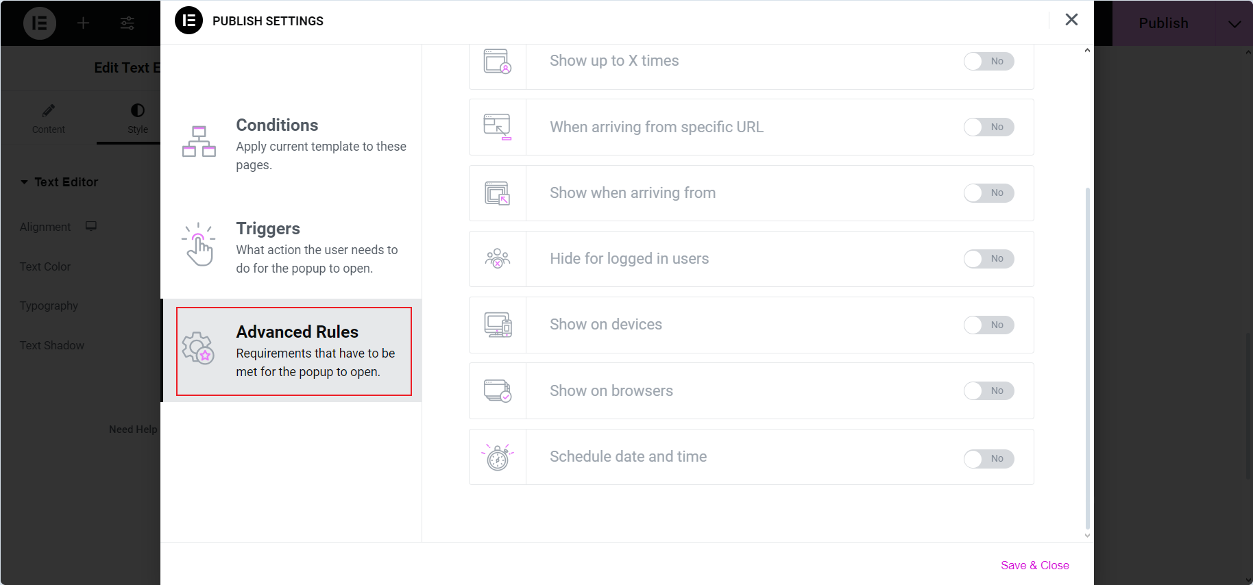 图片[11]-如何使用 Elementor Pro 创建退出意图弹出窗口-光子波动网 | 专业WordPress修复服务，全球范围，快速响应