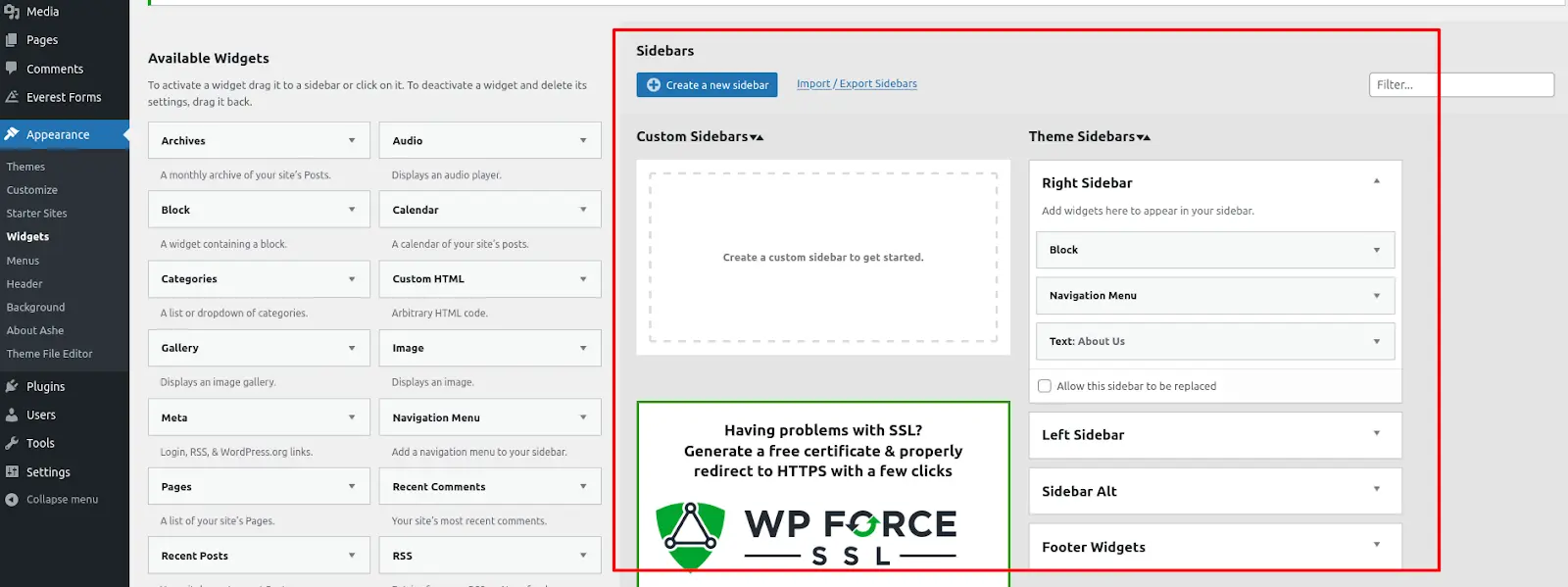 Image [7] - Comment ajouter une barre latérale dans WordPress - Photon Fluctuation Network | Professional WordPress Repair Service, Worldwide, Fast Response