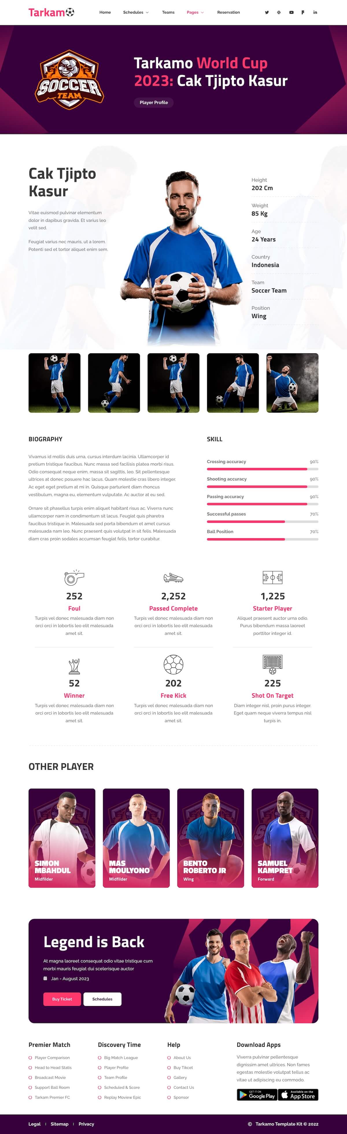 Image [2] - Tarkamo - Football and Sporting Events Elementor Template Suite - Photon Flux | Professional WordPress Repair Service, Global Reach, Fast Response