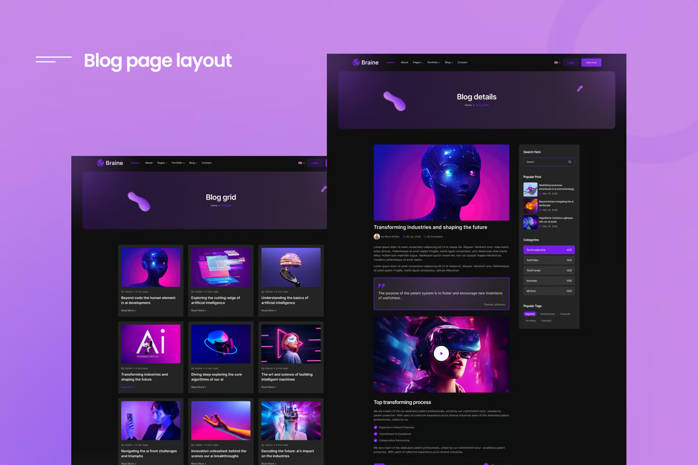 Image [2] - Braine - Digital AI Technology Software WordPress Theme - Photon Flux Network | Service professionnel de réparation de WordPress, dans le monde entier, réponse rapide !