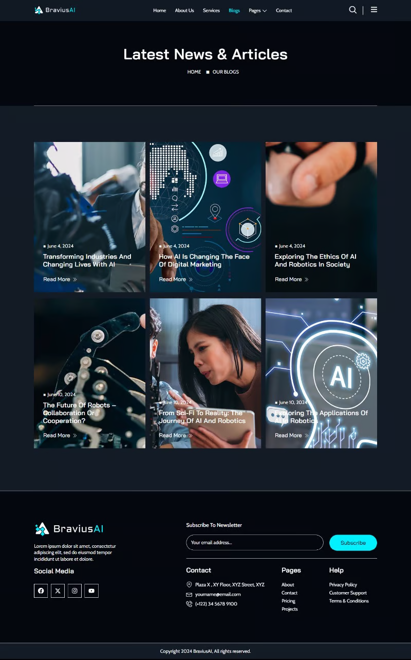Image [2] - BraviusAI - AI & Robotics Elementor Template Suite - Photon Flux | Service professionnel de réparation de WordPress, portée mondiale, réponse rapide