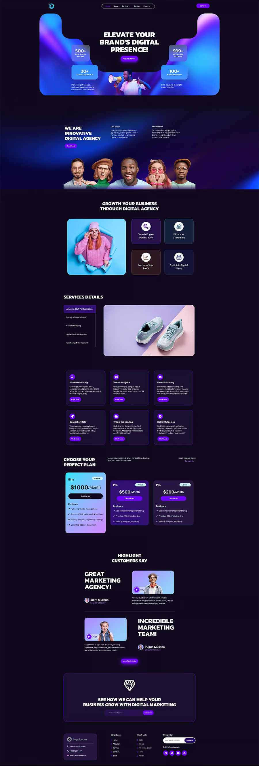图片[1]-Digicy – 数字营销代理商 Elementor 模板包-光子波动网 | 专业WordPress修复服务，全球范围，快速响应