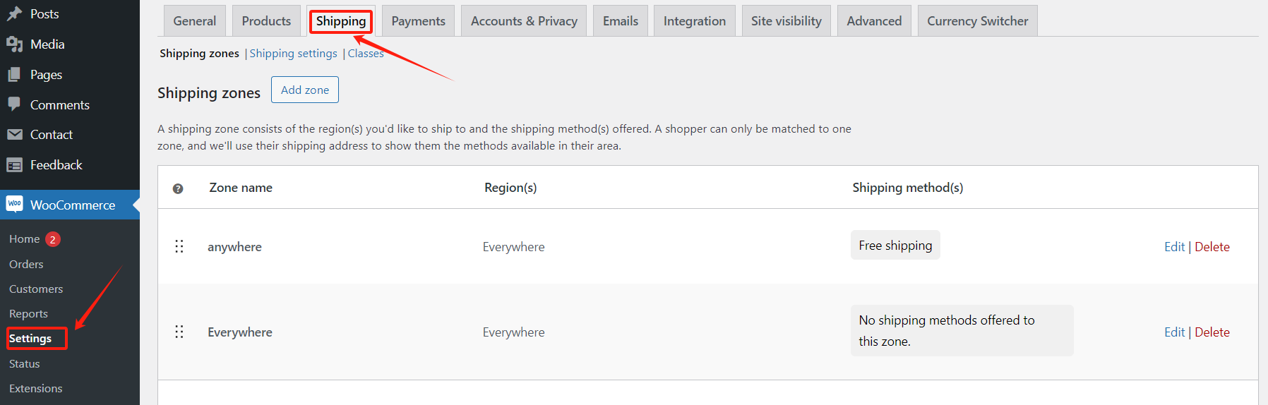 图片[3]-如何使用 WooCommerce 设置运输类别与区域，优化运费策略
