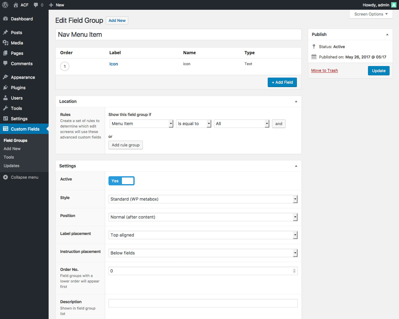 Imagen [3] - Cómo añadir campos personalizados a los elementos del menú de WordPress y modificar su HTML
