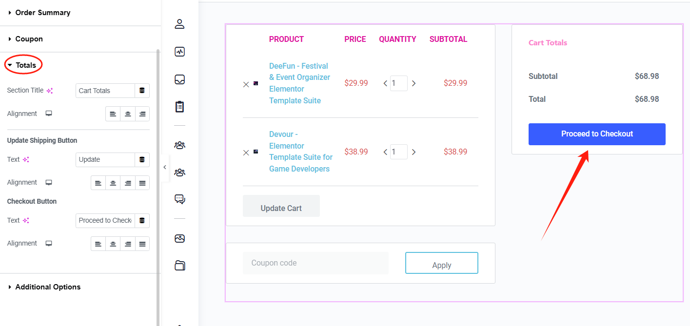 Imagen [12] - Cómo personalizar las páginas del carro de la compra de WooCommerce con Elementor - Una guía completa para aumentar las tasas de conversión