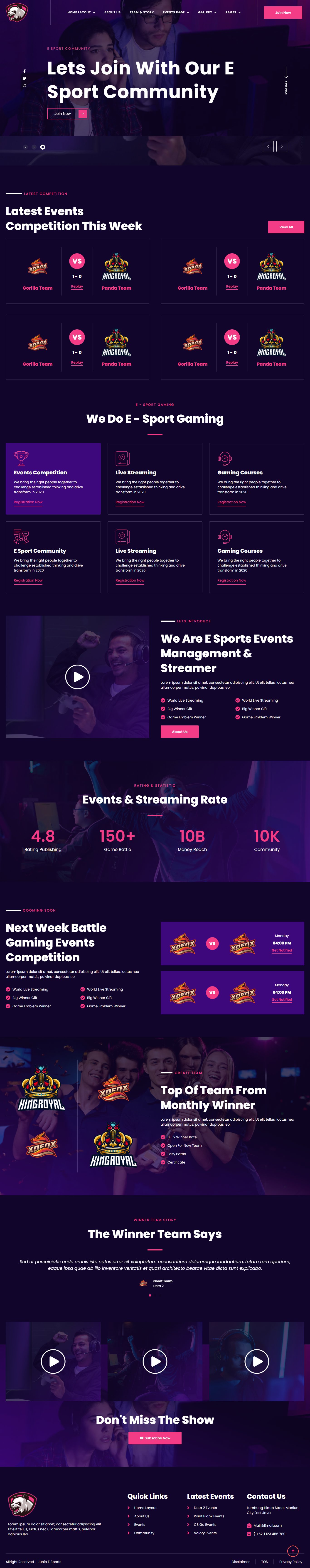 图片[1]-Junio – 电竞赛事与游戏主播 Elementor 模板套件-光子波动网 | 专业WordPress修复服务，全球范围，快速响应