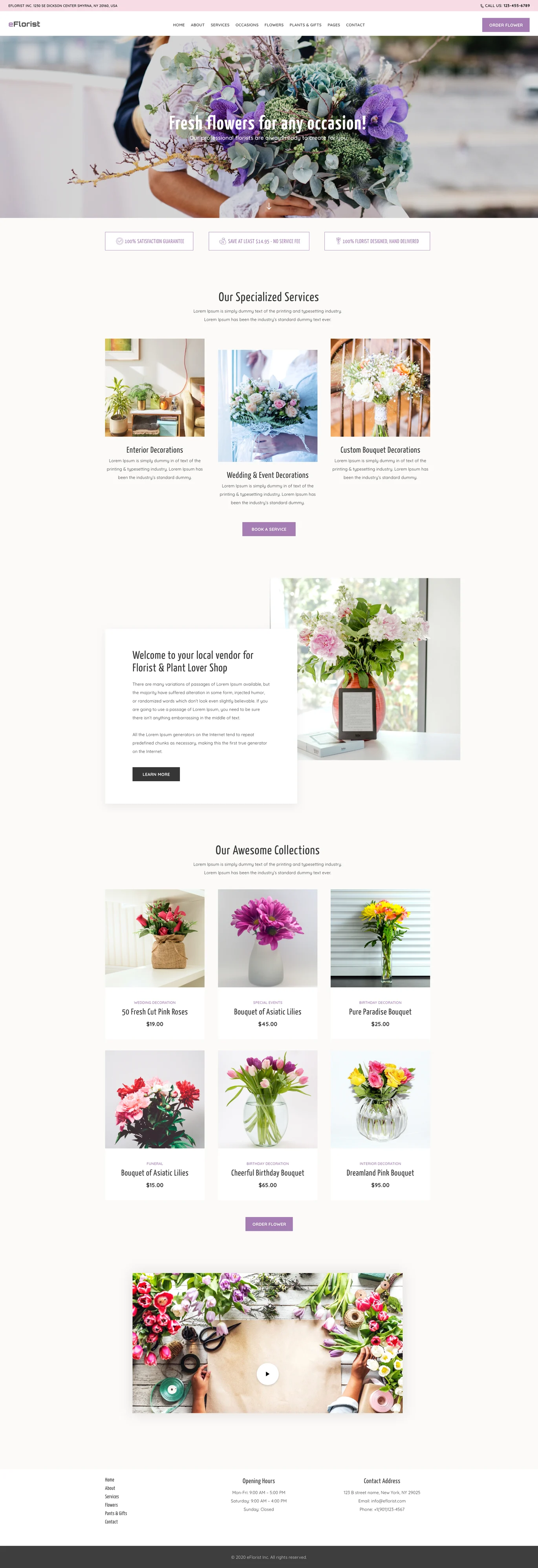 Imagen [1] - eFlorist Florist & Decoration Elementor Pro Template Suite - Photon Flux | Servicio profesional de reparación de WordPress, alcance global, respuesta rápida