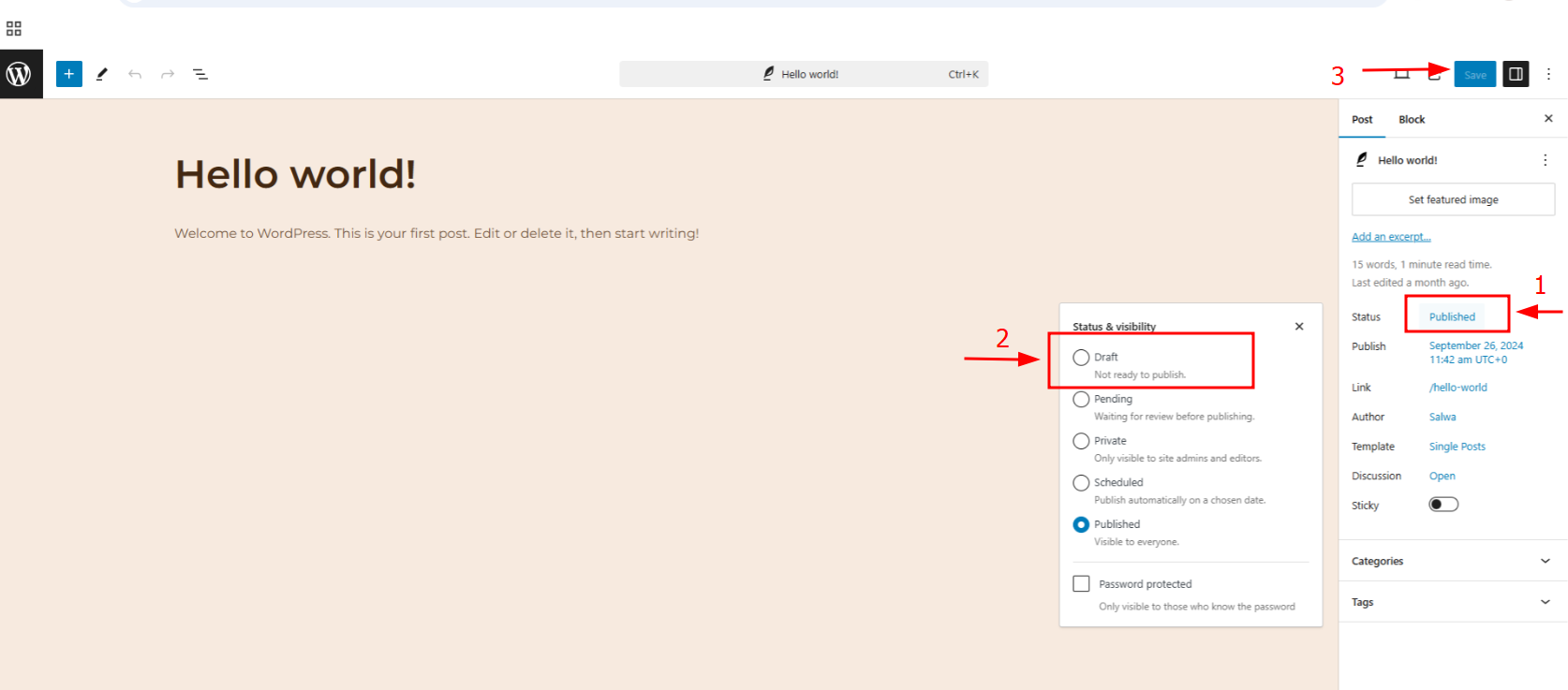 Imágenes [3] - Guía completa sobre cómo despublicar páginas, entradas y sitios web de WordPress