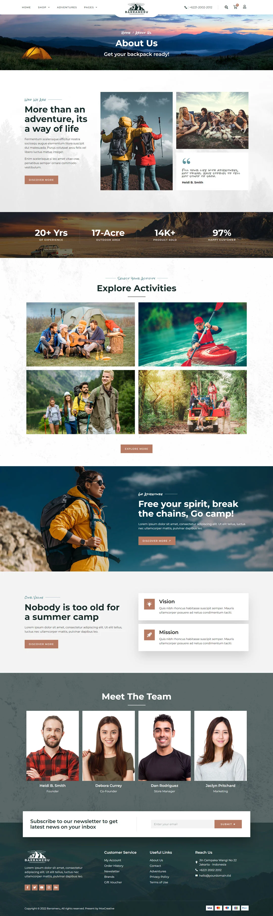 画像[2] - Barrameru - アウトドア・アドベンチャー・キャンプストア Elementor Pro Template Kit - Photon Flux Network｜プロのWordPress修理サービス、ワールドワイド、迅速な対応