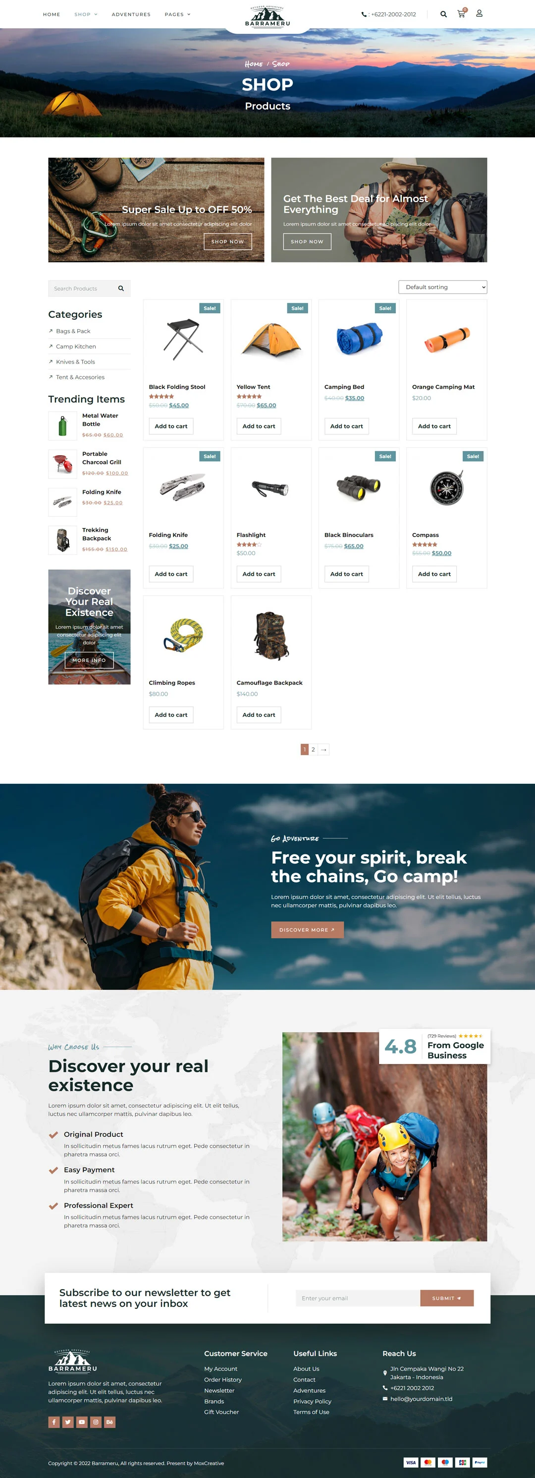画像[1] - Barrameru - アウトドア・アドベンチャー・キャンプ用品店 Elementor Pro Template Suite - Photon Flux｜WordPress 修理サービス、プロフェッショナル、ワールドワイド、迅速対応