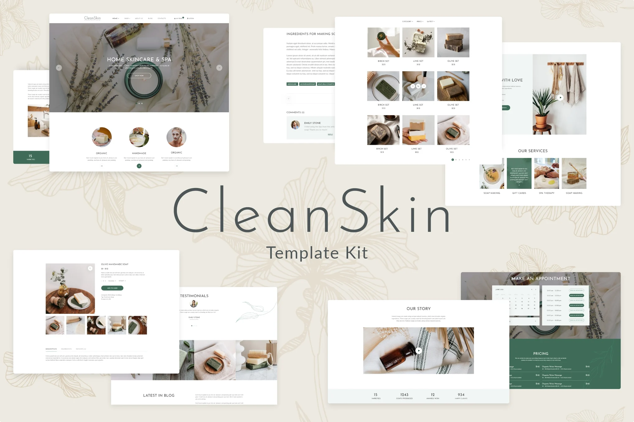 CleanSkin - 手工有机香皂与天然化妆品模板套件-光子波动网 | 专业WordPress修复服务，全球范围，快速响应