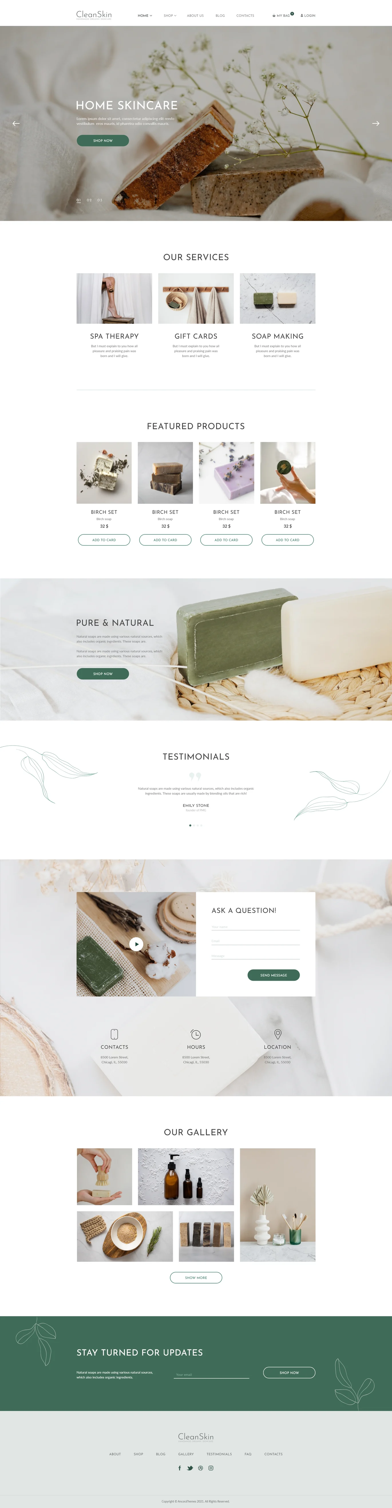 图片[2]-CleanSkin – 手工有机香皂与天然化妆品模板套件-光子波动网 | 专业WordPress修复服务，全球范围，快速响应