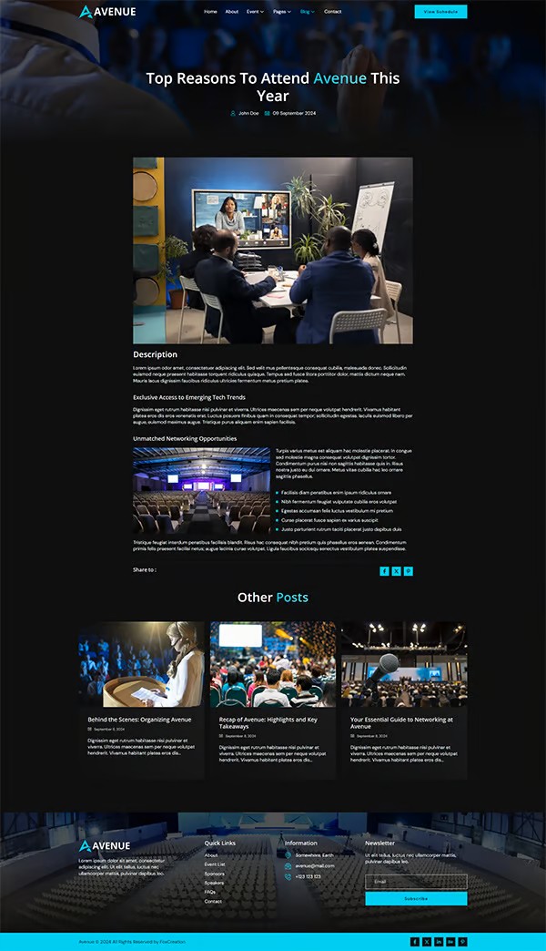 图片[2]-Avenue Elementor 模板套件：打造专业活动与会议网站的完美解决方案