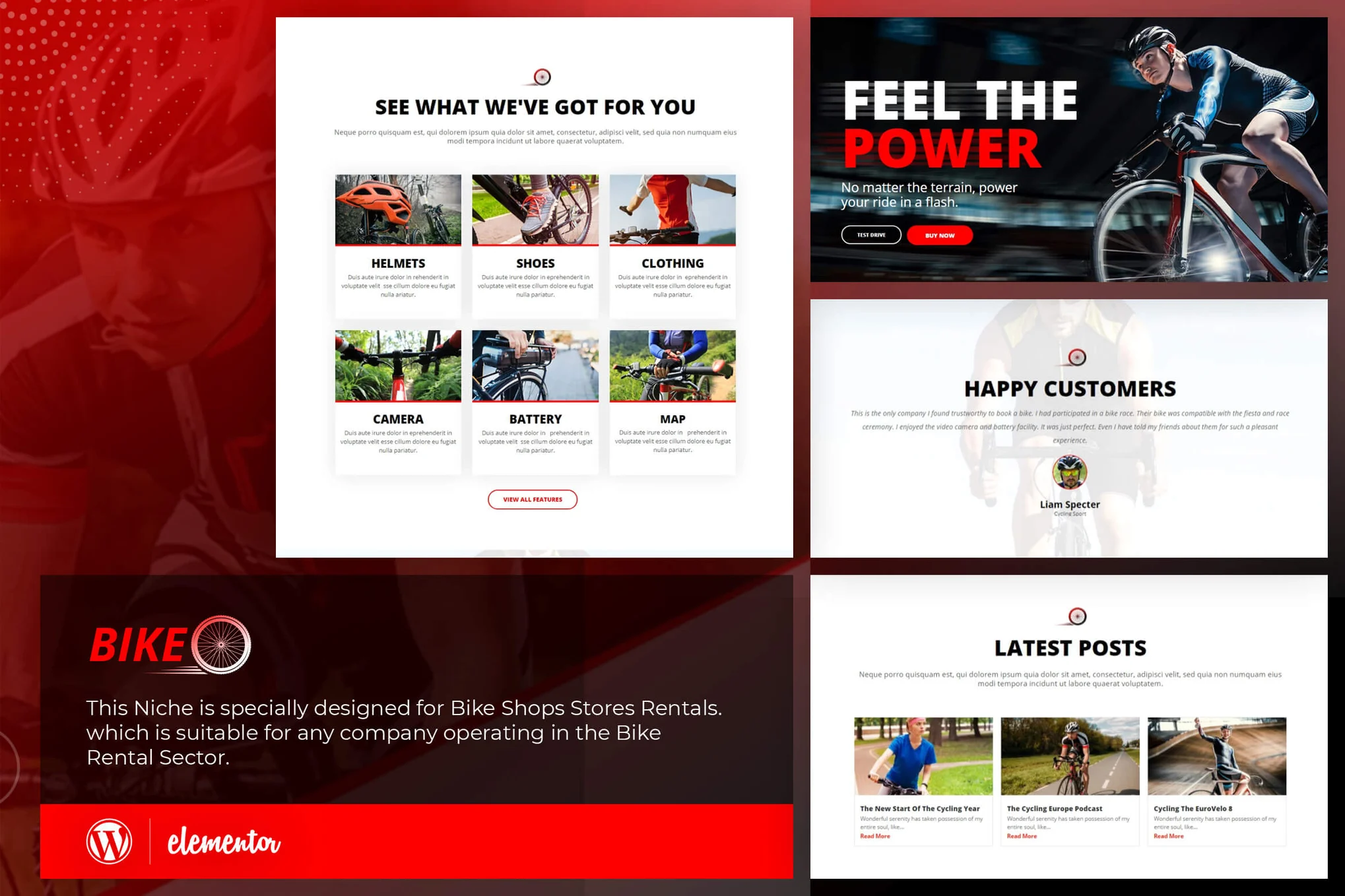 Bikeo - 自行车俱乐部 Elementor 模板套件介绍-光子波动网 | 专业WordPress修复服务，全球范围，快速响应
