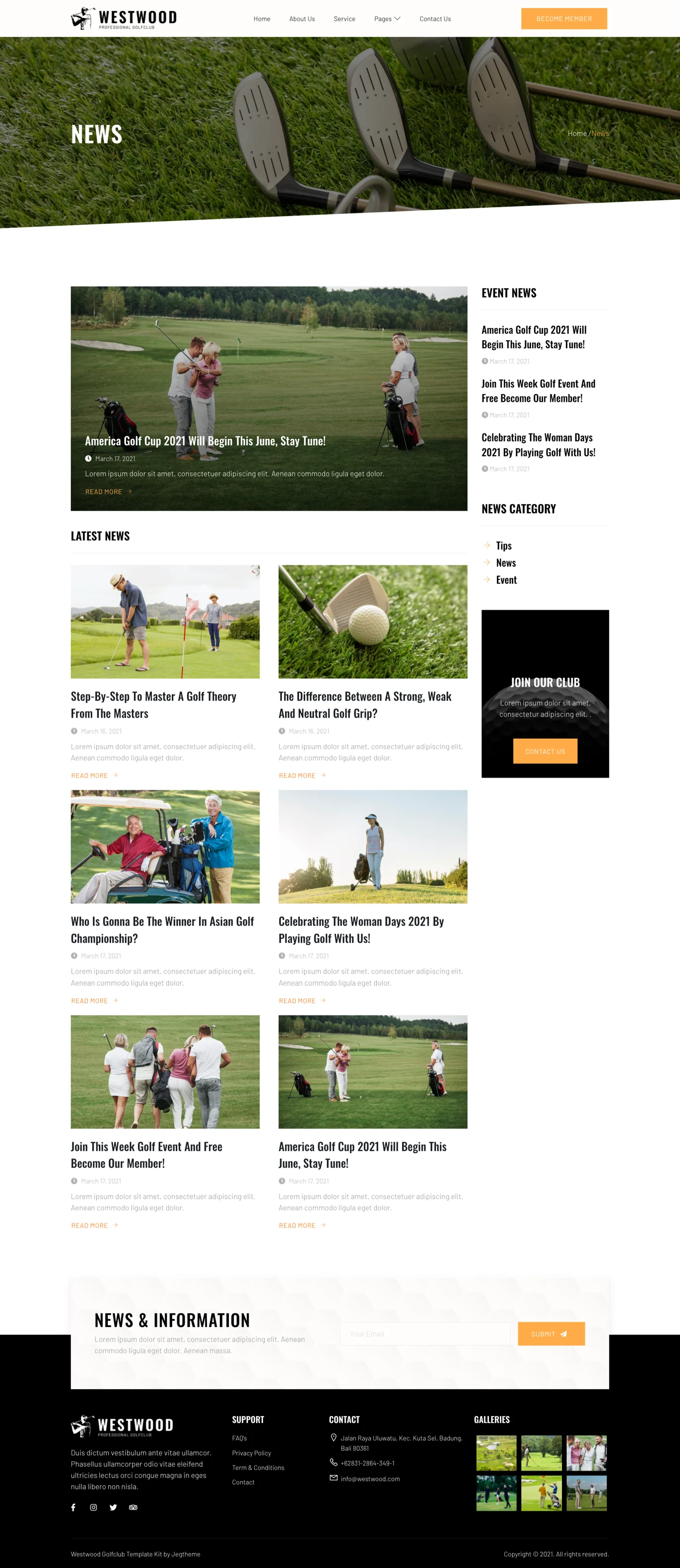 Imagen [2] - Westwood - Golf Clubs & Courses Elementor Template Suite - Photon Flux | Servicio profesional de reparaciones de WordPress, alcance global, respuesta rápida