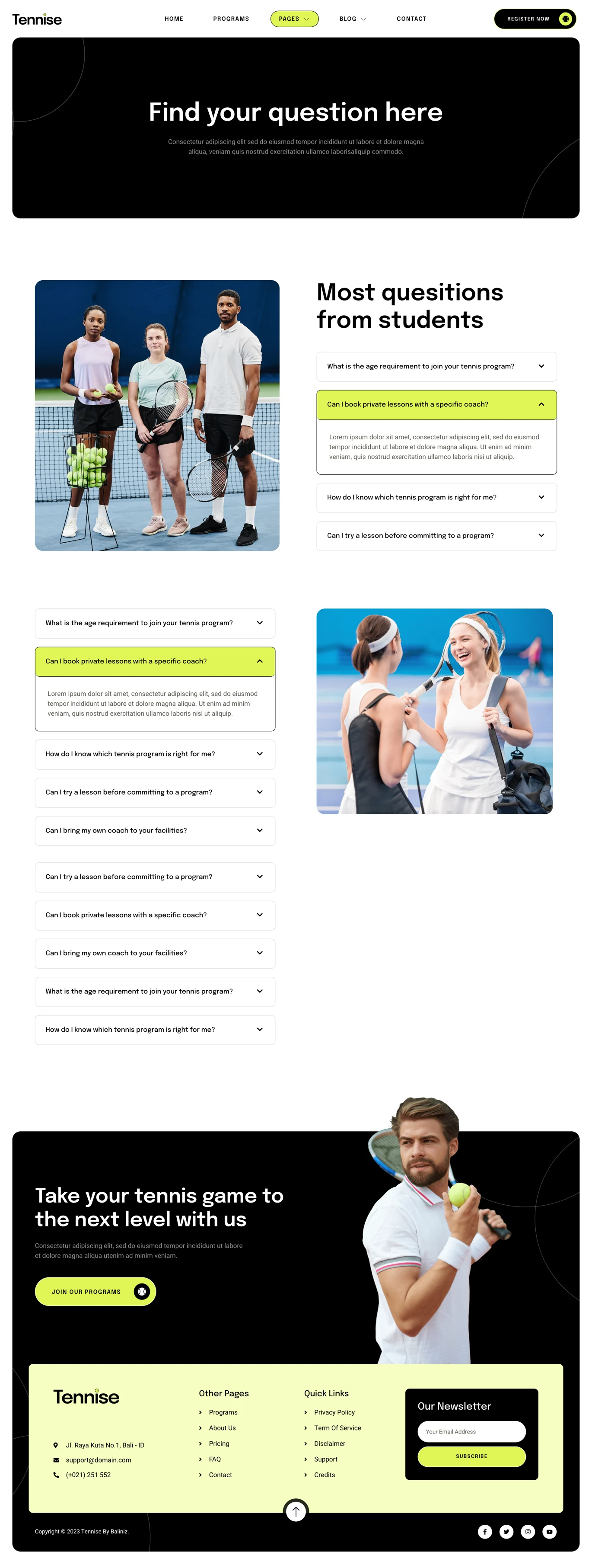 Imagen [1] - Tennise - Tennis Schools & Sports Clubs Elementor Template Kit - Photon Flux | Servicio profesional de reparaciones de WordPress, alcance global, respuesta rápida