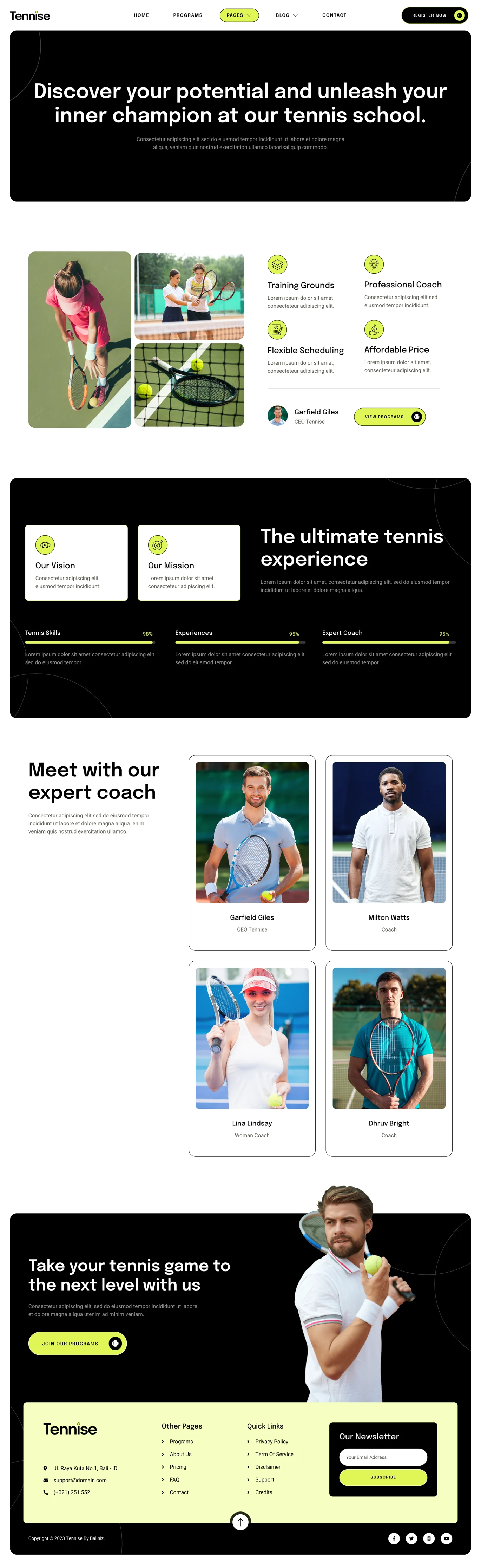 Imagen [2] - Tennise - Tennis Schools & Sports Clubs Elementor Template Kit - Photon Flux | Servicio profesional de reparaciones de WordPress, alcance global, respuesta rápida