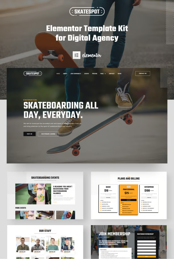 图片[1]-Skatespot – 滑板社区和滑板公园 Elementor Pro 模板套件-光子波动网 | 专业WordPress修复服务，全球范围，快速响应