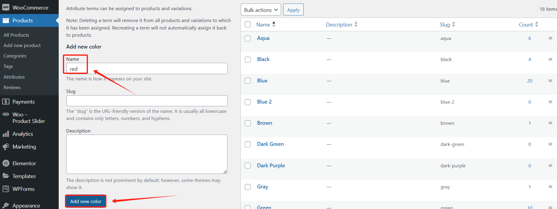 图片[4]-如何在 WooCommerce 中添加颜色变化并优化产品页面展示