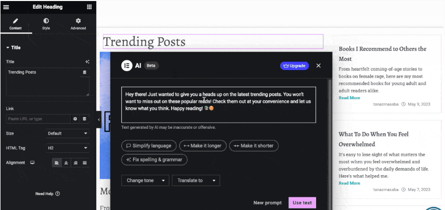 Image [5] - Elementor AI: How to use AI to modify CSS and code to beautify your login page