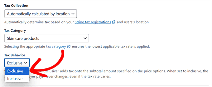 Imagen [22] - Guía completa para recaudar impuestos para pagos de Stripe en WordPress (para suscripciones, servicios y productos digitales y físicos)