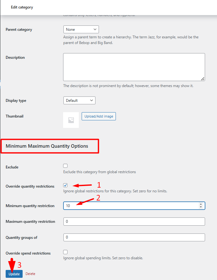 Imagen [13] - Cómo establecer la cantidad mínima de pedido por categoría en WooCommerce (tutorial más detallado)
