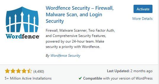 Téléchargement de Wordfence