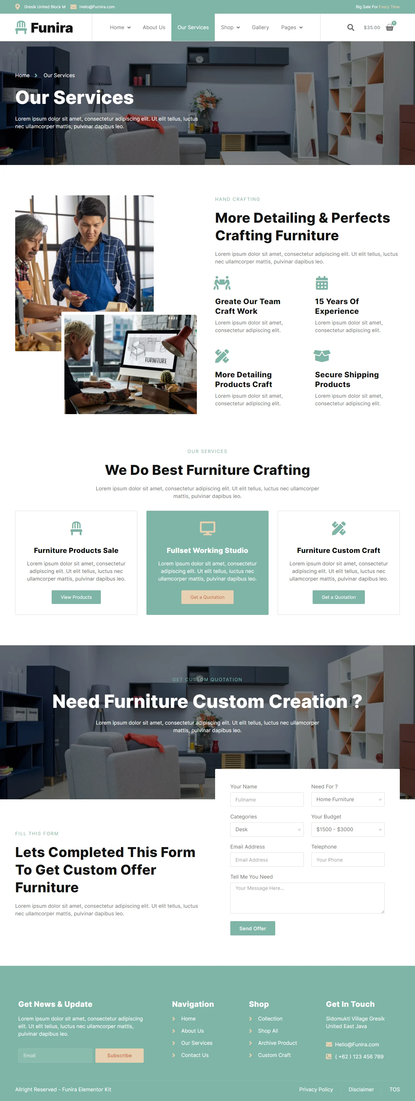 图片[2]-Funira – 定制手工家具 Elementor 模板套件-光子波动网 | 专业WordPress修复服务，全球范围，快速响应