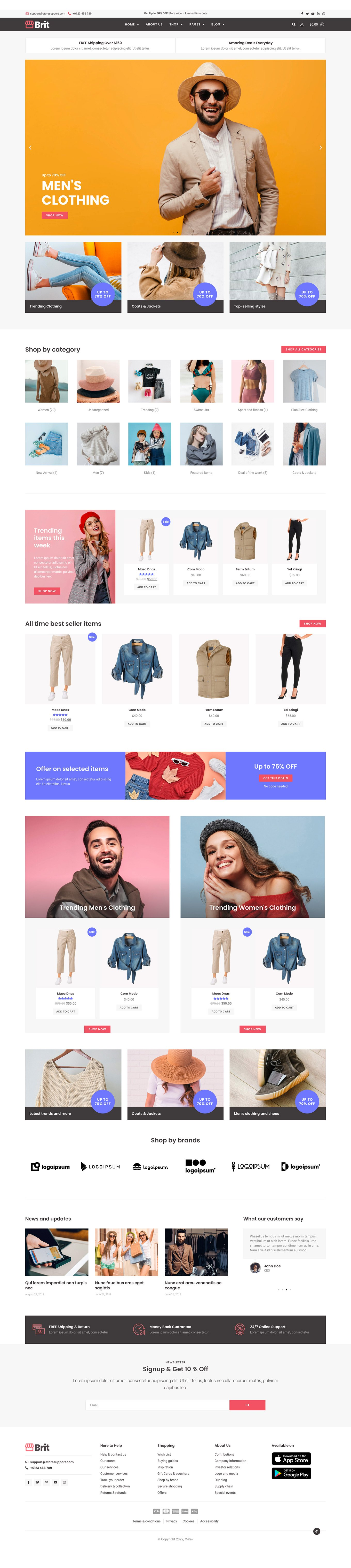 图片[1]-Brit – WooCommerce Elementor Pro 模板套件-361Sale WordPress Care