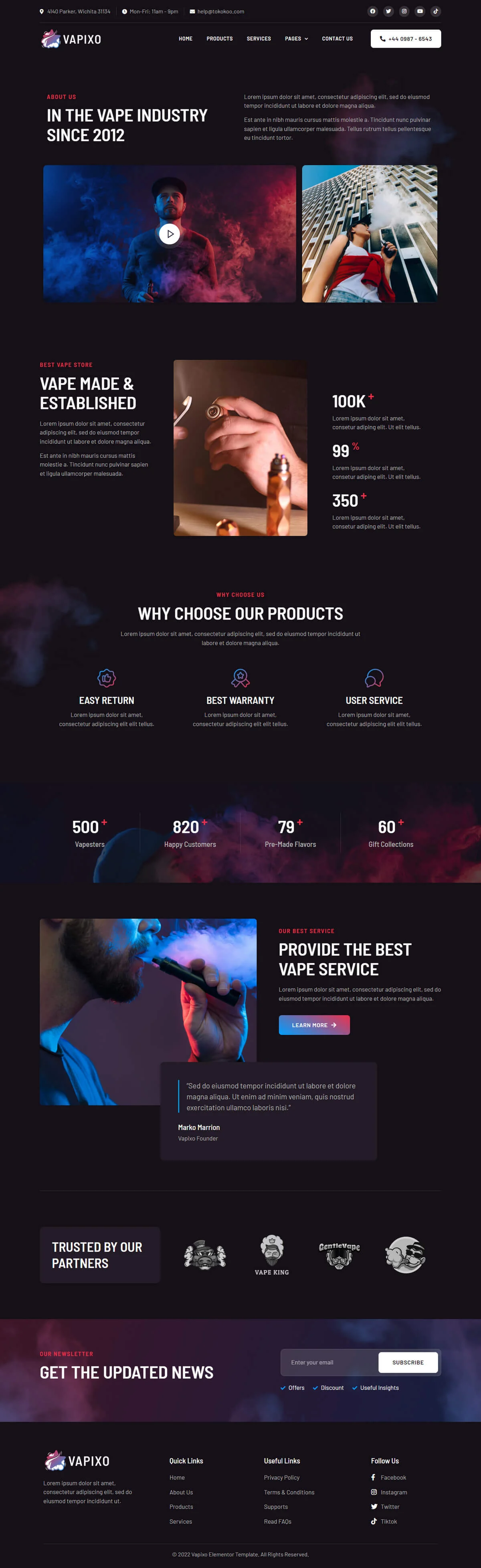 图片[1]-Vapixo | Vape 商店 Elementor Pro 模板包-光子波动网 | 专业WordPress修复服务，全球范围，快速响应