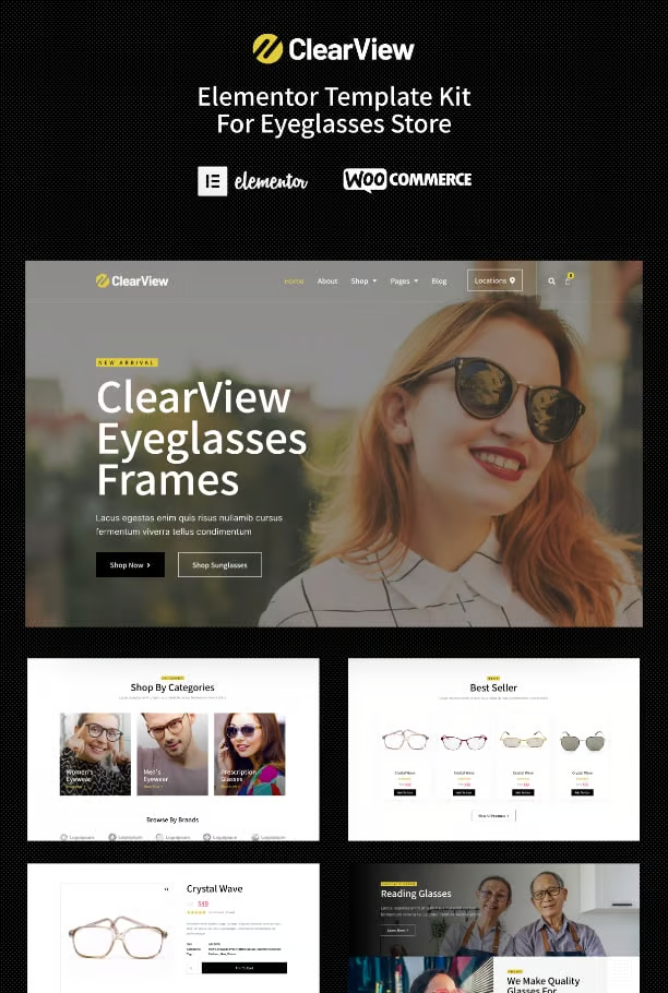 图片[2]-ClearView – 眼镜与眼镜配件商店 WooCommerce Elementor 模板包-光子波动网 | WordPress教程、Elementor教程与故障修复
